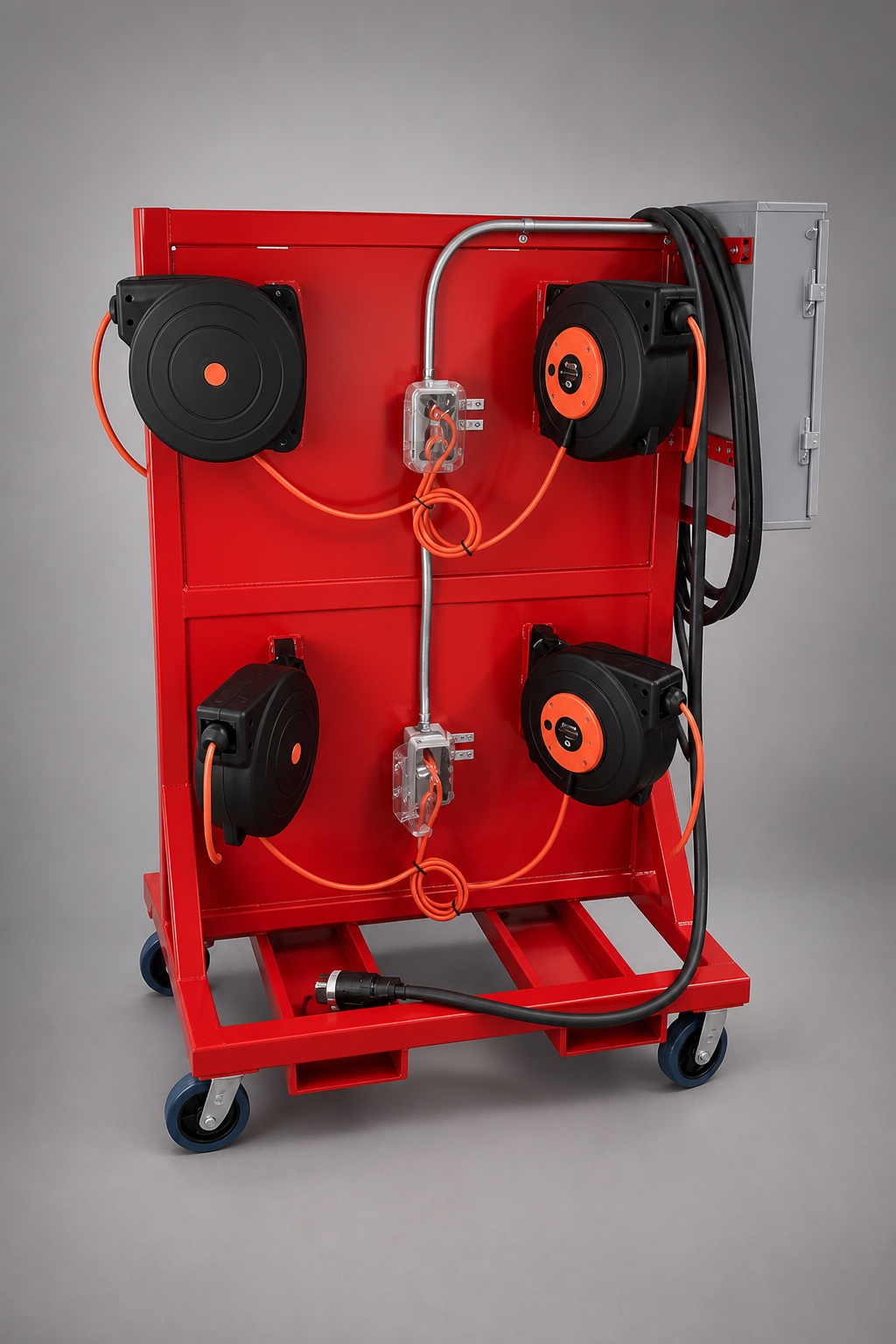 5K Power mobile charging cart with cable reels